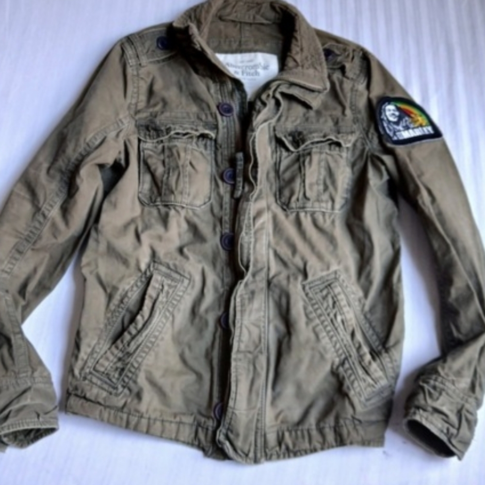 Abercrombie Jacket Womens Small Military Gorpcore Bob Marley Irregular Y2k